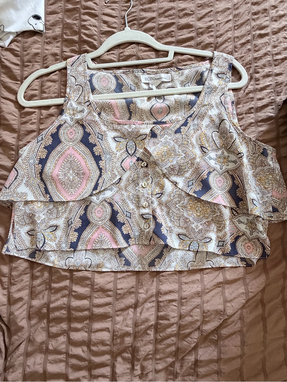 BCBGeneration Ruffle Tank Top